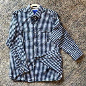 Men's Tommy Bahama Blue Plaid Shirt - Long Sleeve - XXL